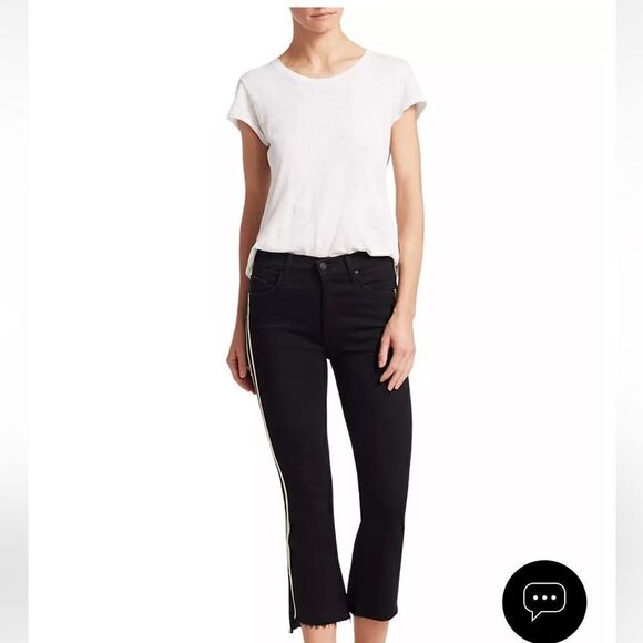 Mother The Insider Crop Step Fray Guilty Racer Stripe Jeans - Picture 3 of 14